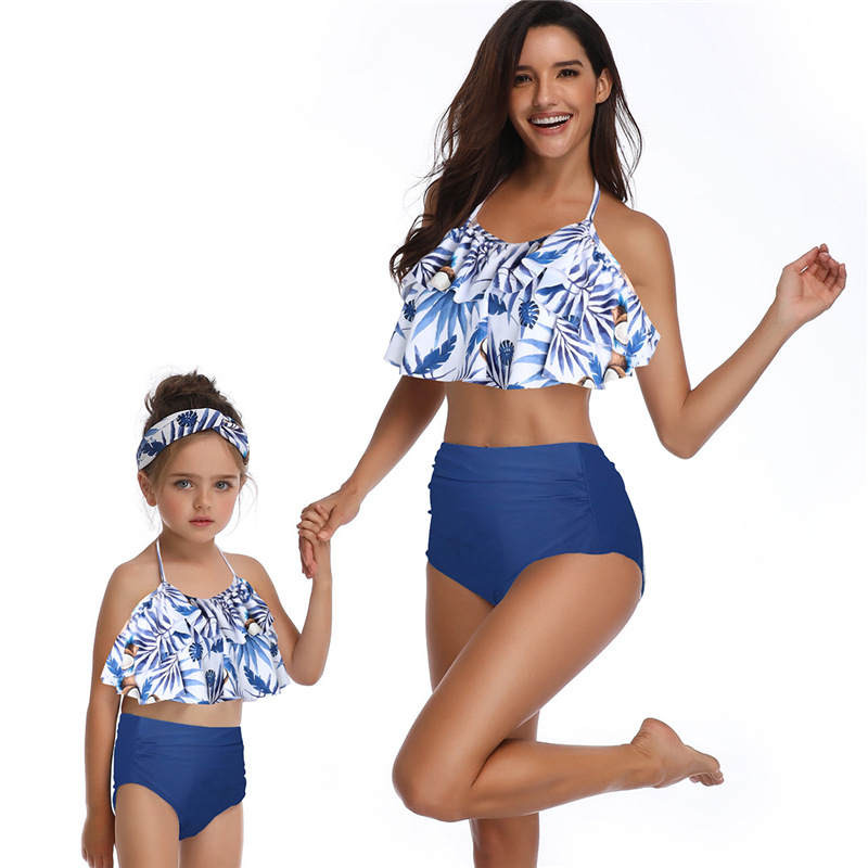 F4729-1 Mother and Daughter Swimsuit Mommy and Me Swimwear